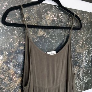 Carly Jean Long Tiered Olive Dress